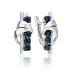 Серьги из золота PLATINA jewelry 02-5253-00, сапфир