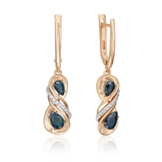 Серьги из золота PLATINA jewelry 02-5210-00, сапфир