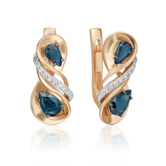 Серьги из золота PLATINA jewelry 02-5211-00, сапфир