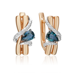 Серьги из золота PLATINA jewelry 02-5212-00, сапфир