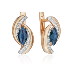 Серьги из золота PLATINA jewelry 02-5235-00, сапфир