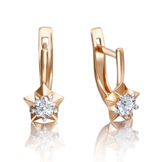 Серьги из золота PLATINA jewelry 02-3636-00, фианит