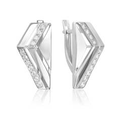 Серьги из серебра PLATINA jewelry 02-5059-00, фианит