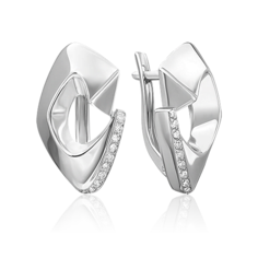 Серьги из серебра PLATINA jewelry 02-5060-00, фианит