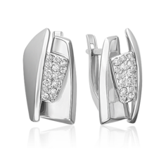 Серьги из серебра PLATINA jewelry 02-5074-00, фианит