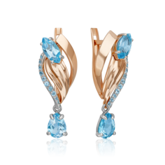 Серьги из золота PLATINA jewelry 02-5164-00, топаз