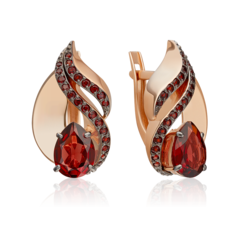 Серьги из золота PLATINA jewelry 02-5183-00, гранат