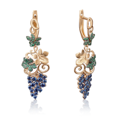 Серьги из золота PLATINA jewelry 02-3659-00, фианит