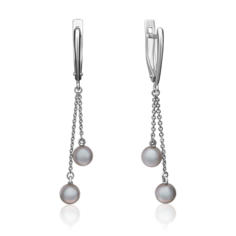 Серьги из золота PLATINA jewelry 02-4379-00, жемчуг культивированный