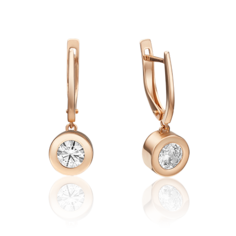 Серьги из золота PLATINA jewelry 02-4500-00, фианит