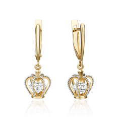 Серьги из золота PLATINA jewelry 02-4539-00, фианит