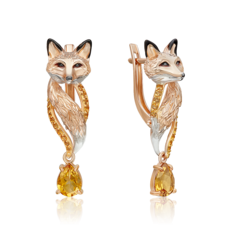 Серьги из золота PLATINA jewelry 02-5282-00, цитрин