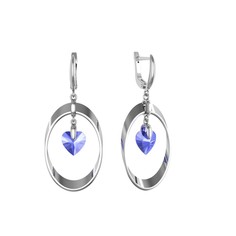 Серьги из серебра с кристаллом ювелирным ПРИВОЛЖСКИЙ ЮВЕЛИР 391921-SW55