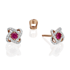 Серьги из золота PLATINA jewelry 02-0838-00, рубин