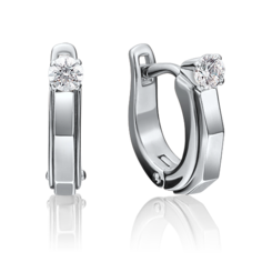 Серьги из золота PLATINA jewelry 02-4124-00, бриллиант