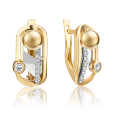Серьги из золота PLATINA jewelry 02-4839-00, топаз