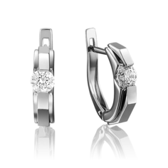 Серьги из золота PLATINA jewelry 02-4064-00, фианит