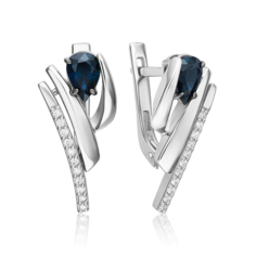 Серьги из золота PLATINA jewelry 02-5243-00, сапфир