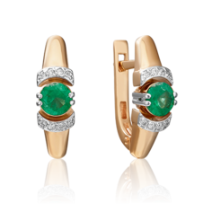 Серьги из золота PLATINA jewelry 02-0604-00, изумруд