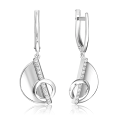 Серьги из серебра PLATINA jewelry 02-5062-00, фианит