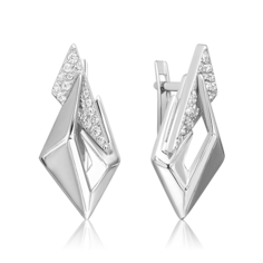 Серьги из серебра PLATINA jewelry 02-5087-00, фианит