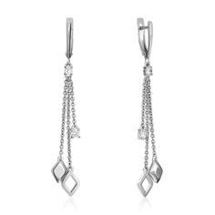 Серьги из серебра PLATINA jewelry 02-4443-00, фианит