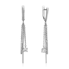 Серьги из серебра PLATINA jewelry 02-4442-00, фианит