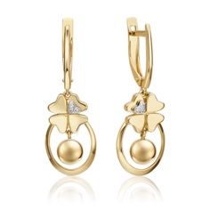 Серьги из золота PLATINA jewelry 02-4816-00, бриллиант