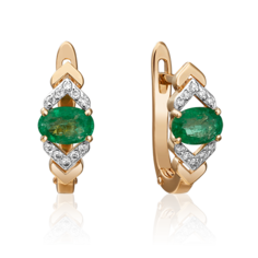 Серьги из золота PLATINA jewelry 02-0703-00, изумруд