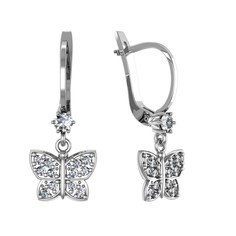 Серьги из серебра с фианитом ПРИВОЛЖСКИЙ ЮВЕЛИР 331530-FA11