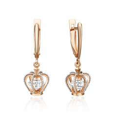 Серьги из золота PLATINA jewelry 02-4539-00, фианит