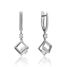 Серьги из золота PLATINA jewelry 02-4574-00, фианит