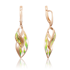 Серьги из золота PLATINA jewelry 02-3959-00, эмаль