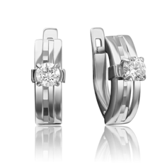 Серьги из золота PLATINA jewelry 02-4294-00, фианит