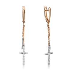 Серьги из золота PLATINA jewelry 02-4334-00, фианит