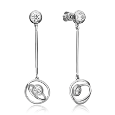 Серьги из серебра PLATINA jewelry 02-4436-00, фианит