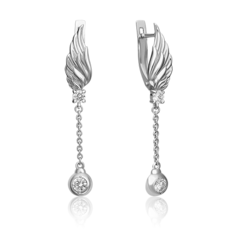Серьги из серебра PLATINA jewelry 02-4438-00, фианит