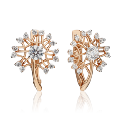 Серьги из золота PLATINA jewelry 02-4552-00, фианит