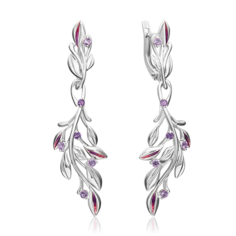Серьги из серебра PLATINA jewelry 02-4738-00, аметист