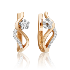 Серьги из золота PLATINA jewelry 02-0023-00, бриллиант