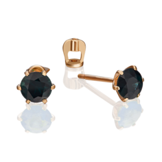 Серьги пусеты из красного золота PLATINA jewelry 02-0289-00-102-1110-30, сапфир
