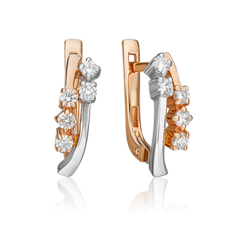 Серьги из золота PLATINA jewelry 02-0333-00, бриллиант