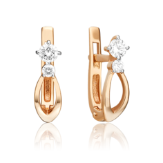 Серьги из золота PLATINA jewelry 02-0339-00, бриллиант