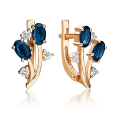 Серьги из золота PLATINA jewelry 02-0381-00, сапфир