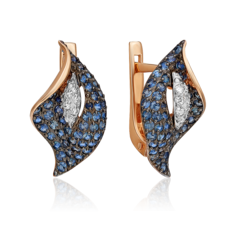 Серьги из золота PLATINA jewelry 02-0796-00, сапфир