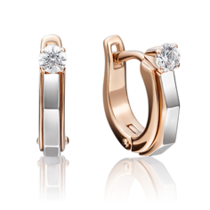 Серьги из золота PLATINA jewelry 02-4124-00, бриллиант