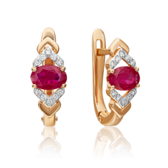 Серьги из золота PLATINA jewelry 02-0703-00, рубин