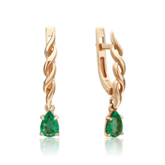 Серьги из золота PLATINA jewelry 02-0919-00, изумруд