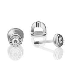 Серьги из золота PLATINA jewelry 02-4351-00, бриллиант