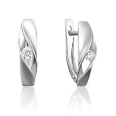 Серьги из золота PLATINA jewelry 02-3756-00, фианит